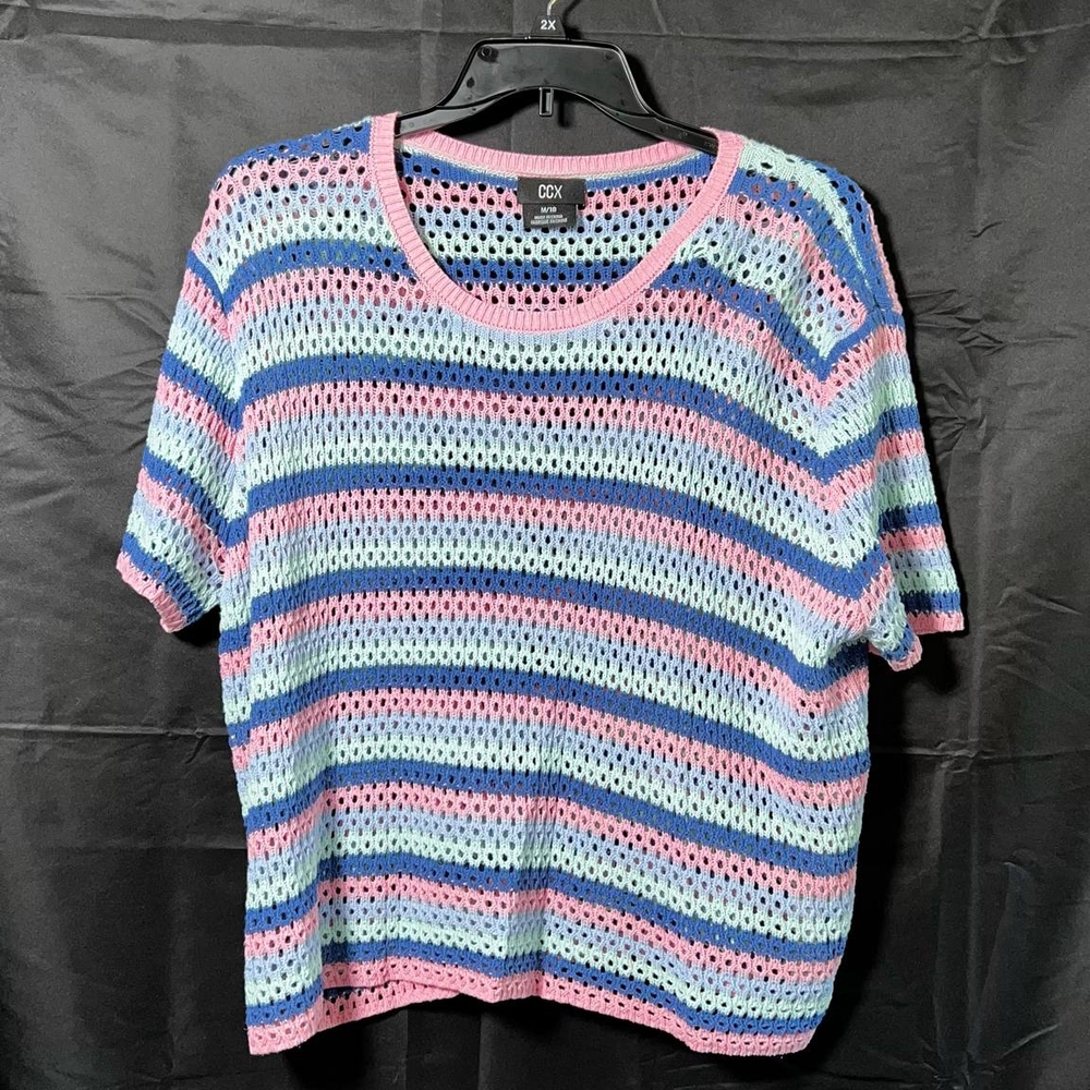 CCX Multicolor Knit Short Sleeve Top